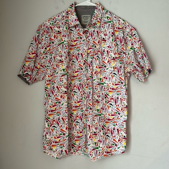 Alpha Beta Geometric Polo Collared Shirt Sz M - Picture 1 of 6